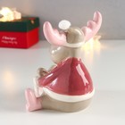 Фигурка керамика «Лосик в очках, с подарком», цветной, 12.5×9.2×11 см 6436042