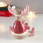 Фигурка керамика «Лосик в очках, с подарком», цветной, 12.5×9.2×11 см 6436042