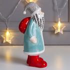 Сувенир керамика "Дед Мороз в кафтане, с красным мешком" цветной 18,3х6,5х8,1 см - фото 24719075