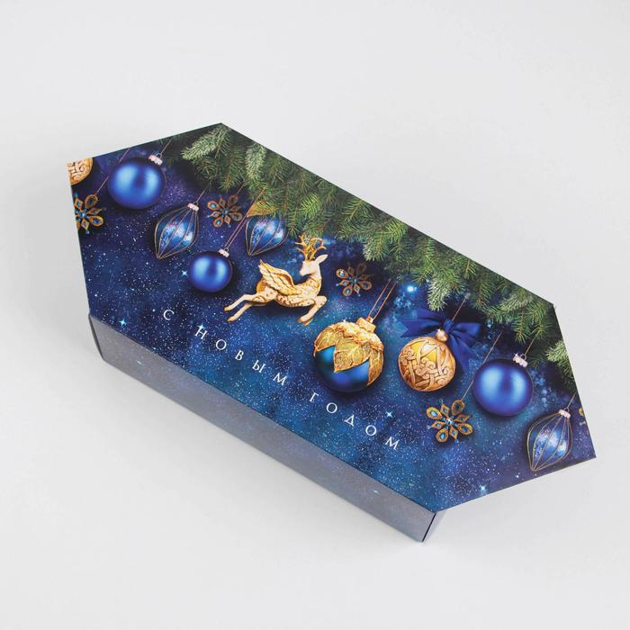 Сборная коробка‒конфета «Новогодние игрушки», 14 × 22 × 8 см