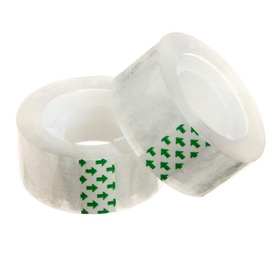 Набор: клейкая лента (2 штуки) 24 мм × 33 м, кристально-прозрачная, в пакете, европодвес