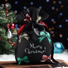 Мешок подарочный новогодний «Новогодние банты», 22×31 см - фото 117855887