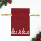 Мешок подарочный "Волшебный лес" красный, 20 x 30 см (комплект 5 шт) - фото 23002173