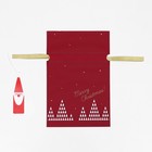 Мешок подарочный "Волшебный лес" красный, 20 x 30 см (комплект 5 шт) - фото 23046388