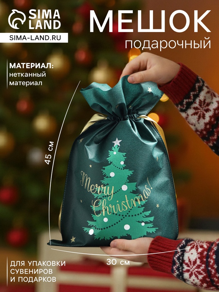 Мешок подарочный новогодний «Новогоднее чудо», 30×45 см - Фото 1