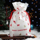 Мешок подарочный "Рождественские мелочи" белый, 27 x 40 см - Фото 3