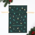 Мешок подарочный "Рождественские мелочи" зелёный, 27 x 40 см - Фото 4