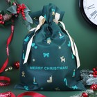 Мешок подарочный "Рождественские мелочи" зелёный, 27 x 40 см - Фото 2