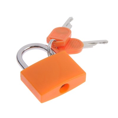 Замок навесной для чемодана, 30×42 мм, оранжевый