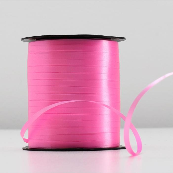 Лента упаковочная простая, розовая, 0,5 см х 225 м - фото 1897983072