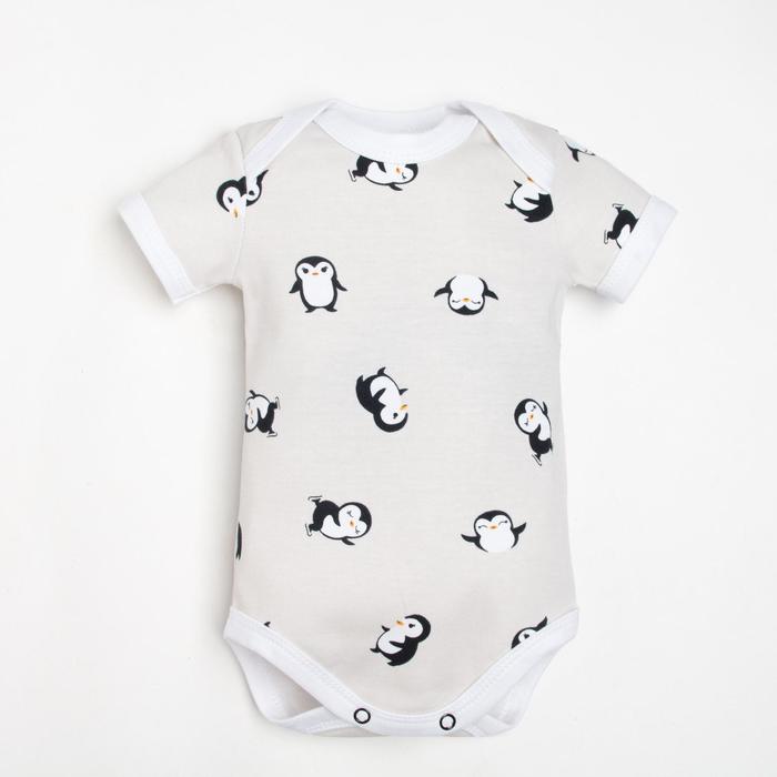 Боди Крошка Я "Пингвин", рост 68-74 см, серый - Фото 1