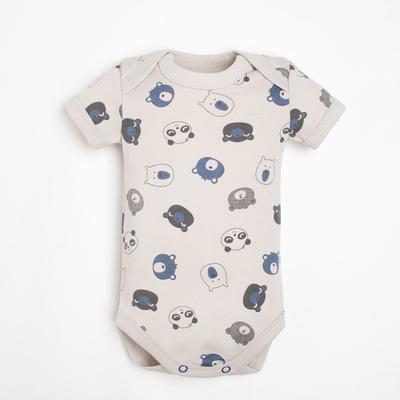 Боди детское Крошка Я «Мишка», рост 74-80 см, серое