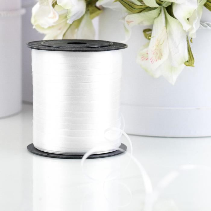 Лента упаковочная простая, матовая, белая, 0.5 см × 225 м - Фото 1