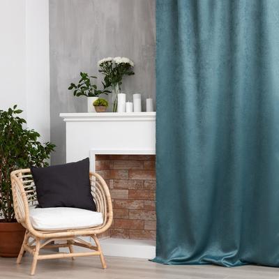 Штора портьерная «Этель. Классика», бирюзовая, 130×300 см