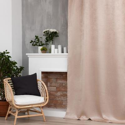 Штора портьерная «Этель. Классика», золотая, 130×300 см