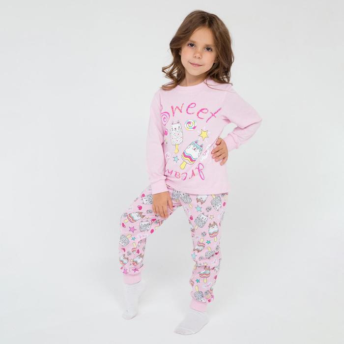 Пижама для девочки, цвет розовый, рост 104 см - Фото 1