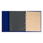 Альбом вертикальный для значков, с листами на ткани, 230 х 270 мм, бумвинил, синий - Фото 3