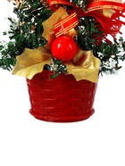 Искусственная ёлка настольная «Зимнее волшебство. Новогодний восторг», 20 см, красные банты, ветки ПВХ отгибаются - Фото 5