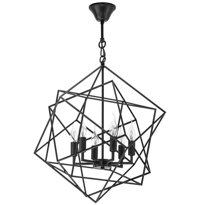 Светильник Gabbia, 6x40Вт E14, цвет чёрный - Фото 1