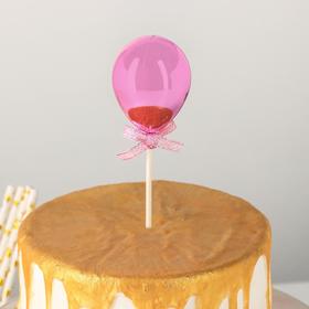 Топпер для торта «Шар», 19×5 см, цвет розовый