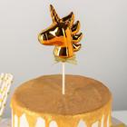 Топпер для торта «Единорог», 21×7 см, цвет золотой - фото 2654814