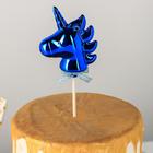 Топпер для торта «Единорог», 21×7 см, цвет синий - фото 321301464