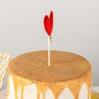 Топпер для торта «Сердце», 17,5×8 см, цвет красный - Фото 2