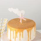 Набор топперов для торта «Сердечки», 3 шт., 20×13 см, цвет розовый - Фото 3