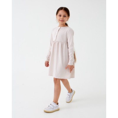 Платье для девочки KAFTAN: Amore с длинным рукавом, бежевое, рост 134-140 см