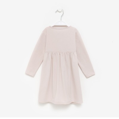 Платье для девочки KAFTAN: Amore с длинным рукавом, бежевое, рост 134-140 см