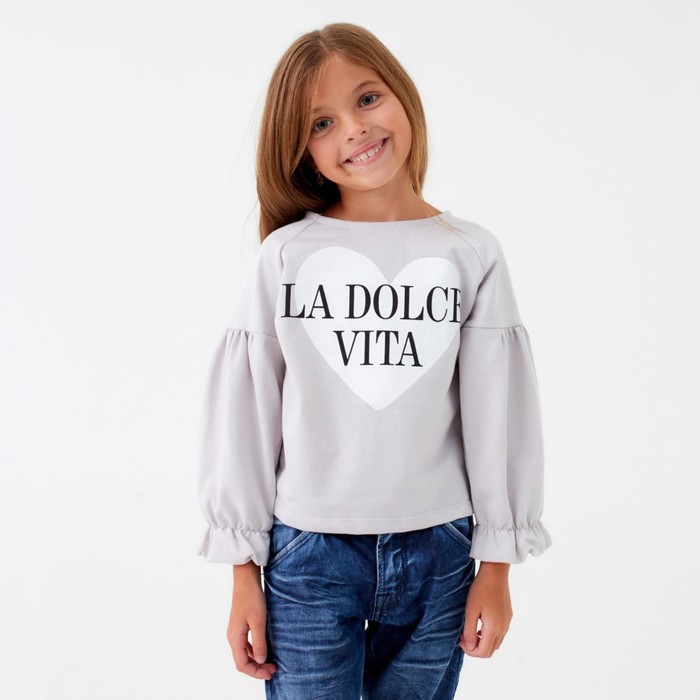 Свитшот для девочки KAFTAN "Amore", размер 34 (122-128) - Фото 1