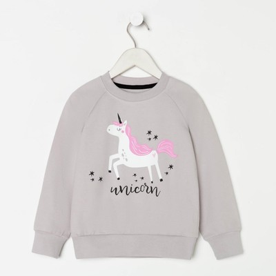Свитшот для девочки KAFTAN: Unicorn, серый, размер 28 (86-92 см)