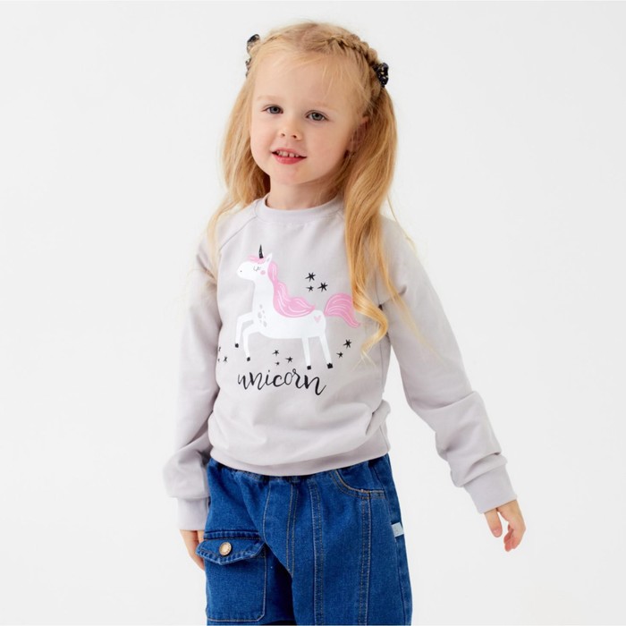 Свитшот для девочки KAFTAN "Unicorn", размер 32 (110-116) - Фото 1