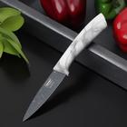 Нож овощной Доляна «Мрамор», лезвие 9 см, цвет белый - фото 9382147