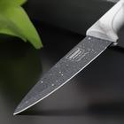 Нож овощной Доляна «Мрамор», лезвие 9 см, цвет белый - Фото 2