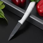 Нож овощной Доляна «Мрамор», лезвие 9 см, цвет белый - Фото 3