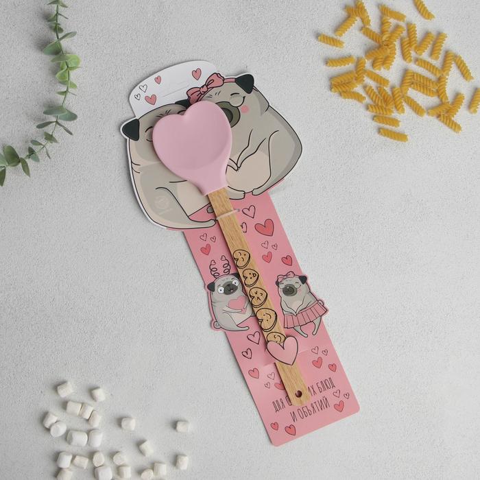 Лопатка силиконовая KONFINETTA «Любовь» на формовой подложке, 16,9 х 37,8 см - Фото 1