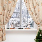 Новогодний комплект штор для кухни с подхватами "Christmas forest" 145х180см-2 шт, габардин - фото 318612769
