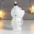 Фигурка керамика «Медвежонок в новогоднем колпаке», белый с золотом, 11×5.5×6.7 см 6436038
