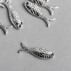 Декор металл для творчества "Рыбка" серебро 7815 2,4х0,6 см - фото 318612864