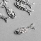 Декор металл для творчества "Рыбка" серебро 7815 2,4х0,6 см - Фото 2