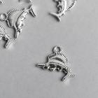 Декор металл для творчества "Осётр" серебро 7521 1,9х1,9 см (комплект 15 шт) - фото 21356015