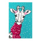Открытка "Новогодняя" жираф, шарф, пластизоль - фото 9382852