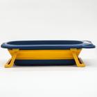 Ванночка детская складная со сливом, «Мишка», 83 см, синяя - фото 38809718