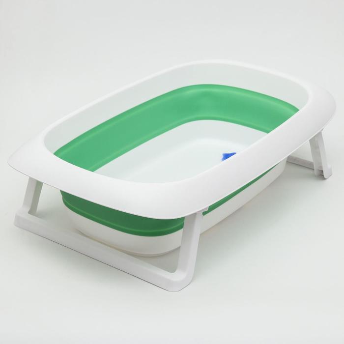 Ванночка детская складная со сливом, «Коровка», 75 см., цвет зеленый