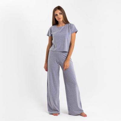 Пижама женская (футболка, брюки) KAFTAN Basic, размер 40-42, серая
