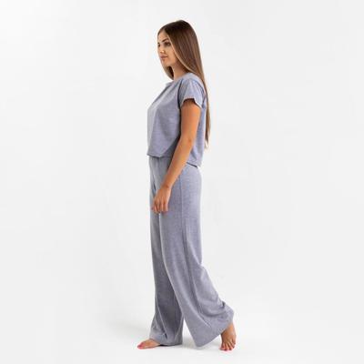 Пижама женская (футболка, брюки) KAFTAN Basic, размер 40-42, серая