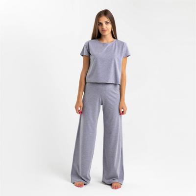 Пижама женская (футболка, брюки) KAFTAN Basic, размер 40-42, серая