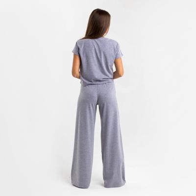 Пижама женская (футболка, брюки) KAFTAN Basic, размер 40-42, серая