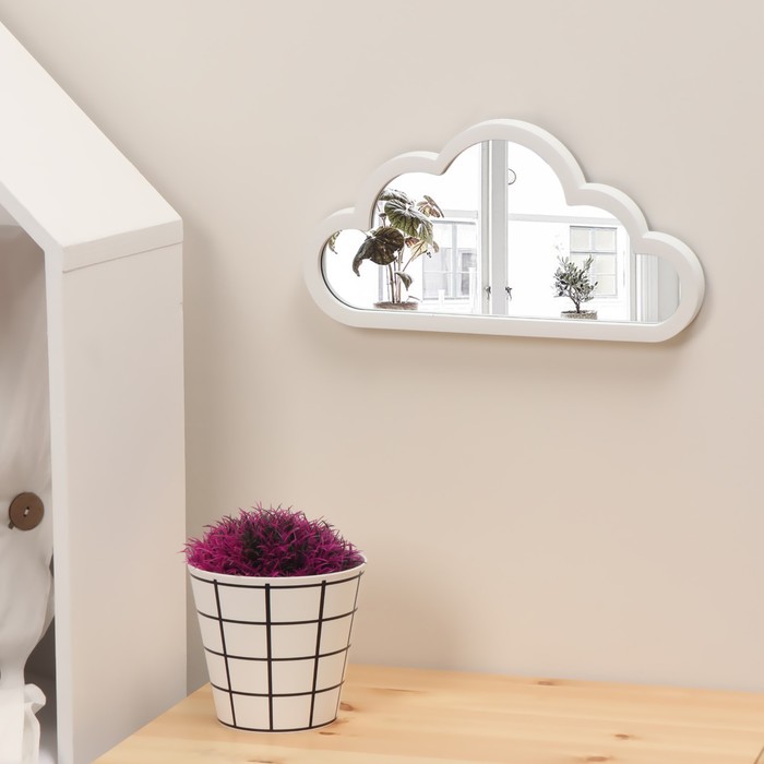 Зеркало настенное «Облачко», зеркальная поверхность 12 × 26 см, цвет белый - Фото 1